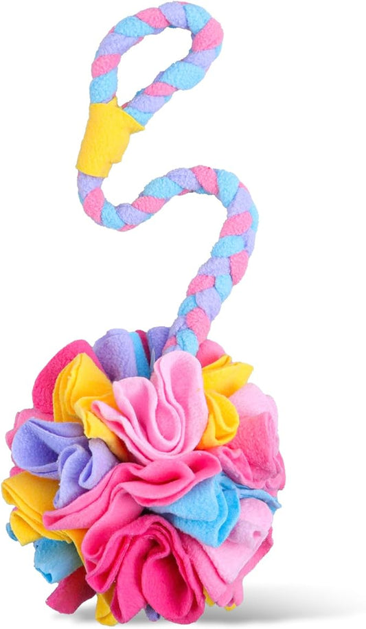Snuffle Ball Dog Rope Toy, Tug of War Rope Toys for Small Medium Dogs, Interactive Dog Chew Toys Puppy Training Pull Toy for Exercise & Interactive Play Games (Pink)