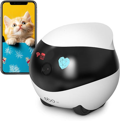 Enabot EBO SE FamilyBot Home Camera Robot: 1080P Movable Pet Camera Indoor, Battery-Operated, Auto-Recharge, Night Vision, 2-Way Talk, Local Storage, APP Control