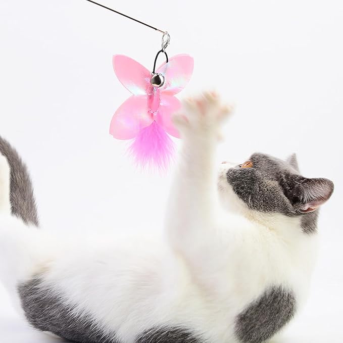 VILLCASE 5Pcs Cat Interactive Toys Teaser Replacement Heads for Indoor Cats Premium Fun Exercise Strengthen Pet Bonding