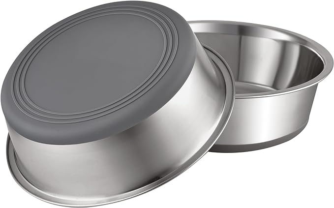 PEGYY11 Nonslip Stainless Steel Dog Bowls, 3.8 US Cup, 2 Count