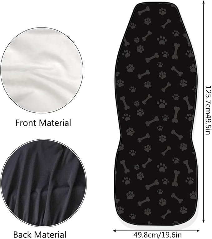 Dreaweet Dog Paw Print Car Seat Covers Front Seats Only Washable & Universal 2 Piece Bucket Seat Covers for SUV Sedan Cute Car Accessories for Women Dog Lover