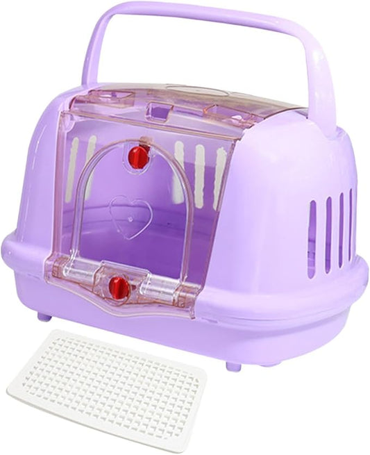 Dog Crate Pet Travel Carrier Ventilation Pet Supplies Sturdy Hard Sided Cat Carrier for Kitten Airline Indoor Outdoor Walking, Purple