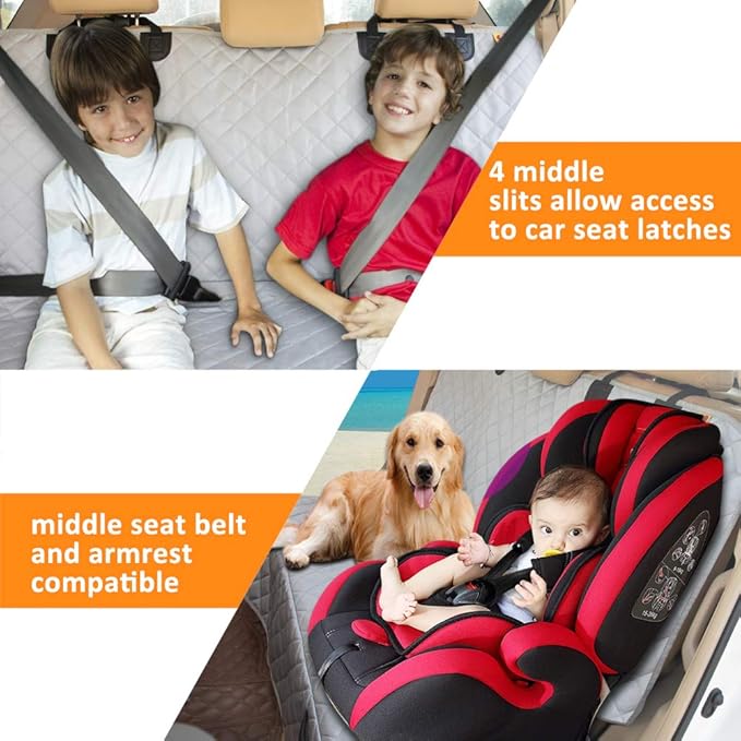 Bark Lover Dog Back Seat Cover Protector, Waterproof Dog Car Seat Covers, Nonslip Backseat Protection for Dogs and Kids, Compatible Pet Car Seat Cover for Cars & Midsize SUVs