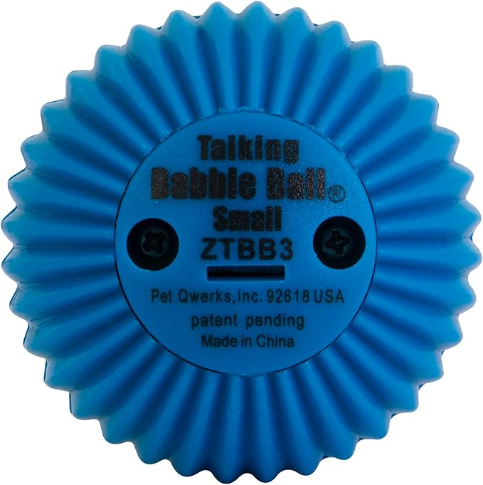 Pet Qwerks Talking Babble Ball - Interactive Chew Dog Toy - Small
