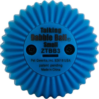 Pet Qwerks Talking Babble Ball - Interactive Chew Dog Toy - Small
