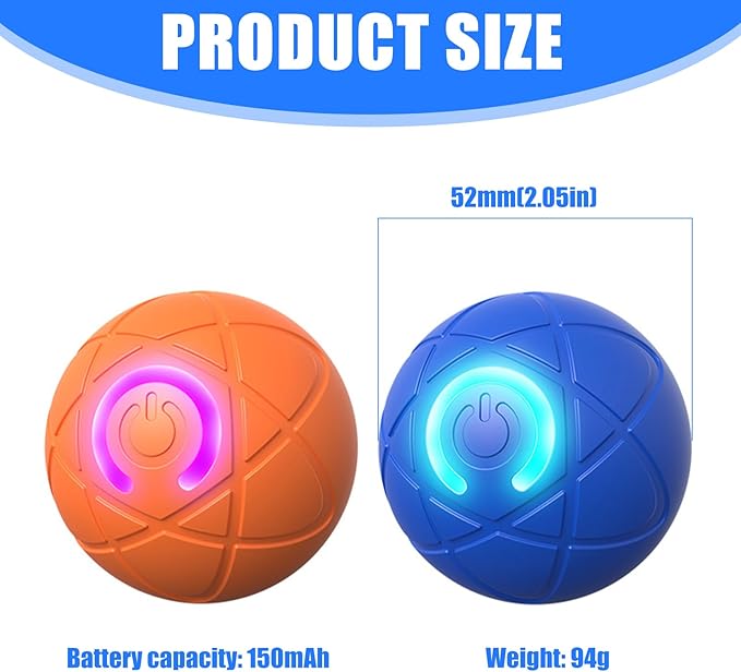 Interactive Dog Toys, Self-Moving Ball, 2026 New Dog Ball Automatic Toy for Small-Medium/Large Dogs, Funny Dogchew Toys, Electric Bouncing Vibrating Dogs Balls,USB Rechargeable