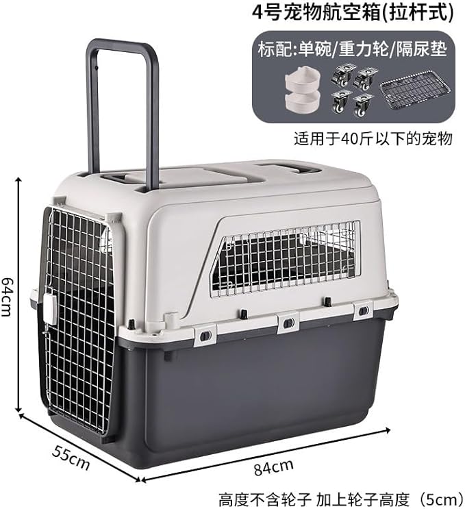 Pet Carrier Airline-Friendly Dog Travel Cage Portable Hard-Sided Pet Carrier for Small and Large Pets Air Box for Home Wall Decor and Office Display