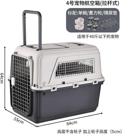 Pet Carrier Airline-Friendly Dog Travel Cage Portable Hard-Sided Pet Carrier for Small and Large Pets Air Box for Home Wall Decor and Office Display