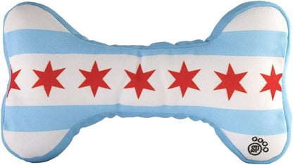 Chicago Flag Bone Dog Toy - Sophisticated Pup
