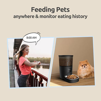 Boyarca Automatic Cat Feeders with App,WiFi Tuya Smart Automatic Pet Feeder with Timer Auto Dry Food Dispenser for Cats and Small Dogs,1-10 Meals/Day,1-12 Portions/Meal,3L