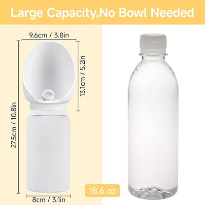 Dog Water Bottle, Leakproof Portable Water Bowl for Dog, Lightweight Water Bottle for Dogs, Food Grade Silicone, Collapsible Travel Pet Water Bottle for Outdoor Hiking Camping (Grey, 18.6 Ounces)