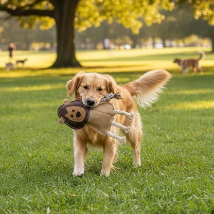 Natural Jute Dog Chew Toy – Lion Shape, Tough & Durable Puppy Teething Toy, Safe Eco-Friendly Chew, Interactive Training & Play Toy for Small, Medium & Large Dogs