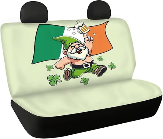 AFPANQZ Saint Patrick Day Car Back Seat Covers Protector Rear Car Seat Cushion Dust and Scratch Proof Washable Auto Bench Protective Universal Fits Car, Truck, SUV, Van