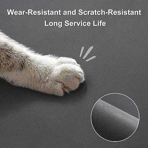 YCT Cat Food and Water Mat for Pets - Non Slip Super Absorbent Dog Bowl Mat, with Multiple Cat Heads Logo - 24 x 16.9 Inches, Black - Image 2