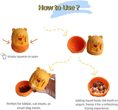Cat Cognitive Treat Dispensing Dog Enrichment Toy Snuffle Ball,Multi-Functional Puzzle Design,Snuffle Mat & Interactive for Pet Mental Stimulation,Smart (Orange)