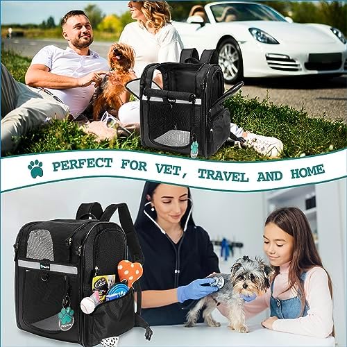PetAmi Dog Backpack Carrier for Cats, 4-Way Entry Ventilated, 18 lbs, Black - Image 7
