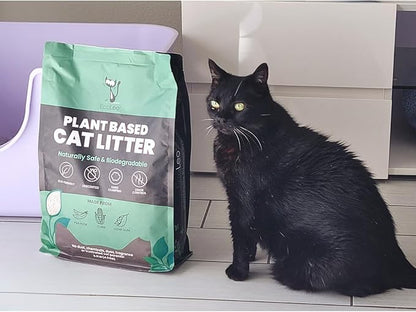 EcoLeo Plant-Based Cat Litter – Eco-Friendly, Dust-Free, Clumping, Unscented, Odor Control, Low Tracking Micro Pellets, Natural Litter for Multi-Cat Homes