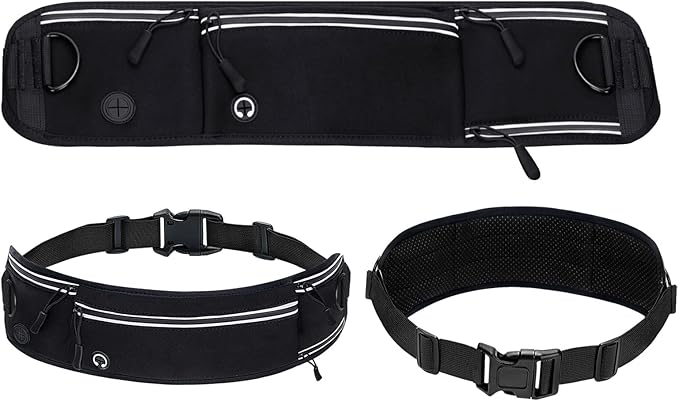 Hands Free Dog Leash with Zipper Pouch, Waist Leash for Dog Walking and Running, Dual Padded Handles, Shock-Absorbing Bungee for Medium to Large Dogs