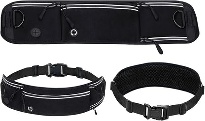 Hands Free Dog Leash with Zipper Pouch, Waist Leash for Dog Walking and Running, Dual Padded Handles, Shock-Absorbing Bungee for Medium to Large Dogs