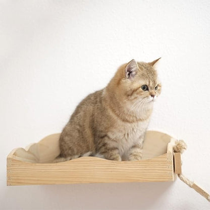 Wall-Mounted Bridge & Shelf – Multi-Functional Climbing Step with Natural Sisal Rope, DIY Feline Highway for Kittens to Large Cats Set