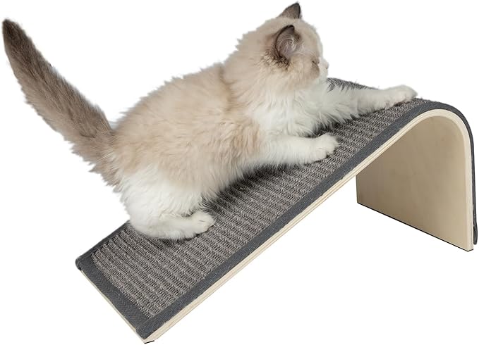 Best Pet Supplies Catify Cat Scratcher, Fun Interactive Scratchers, Posts, Poles, Claw Safe, Furniture Saver Indoor Play Support Natural Cat Behaviors Heavy Duty - Ramp (Gray), 15 x 9