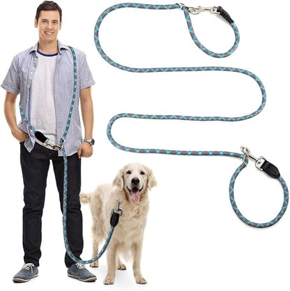 Pawstrip Hands Free Multifunctional Dog Leash - Reflective Waist Leash for Dog Walking & Training - Adjustable Crossbody Nylon Double Leashes for Small to Large Dogs