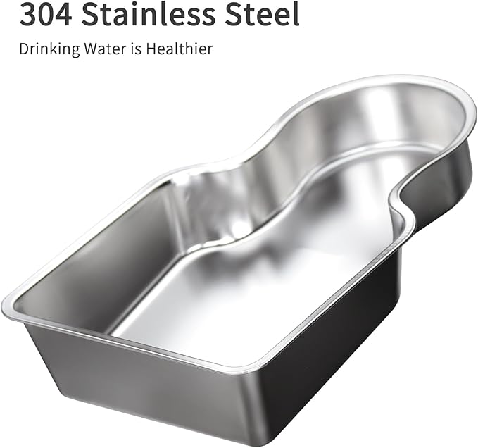RIZZARI Stainless Steel Pet Water Feeder: 10L Gravity Leak-Proof Auto Refill Water Dispenser - Non-Slip Base- Without Filter -Easy Clean - for 40-60 LB Dogs- Home/Office/Travel