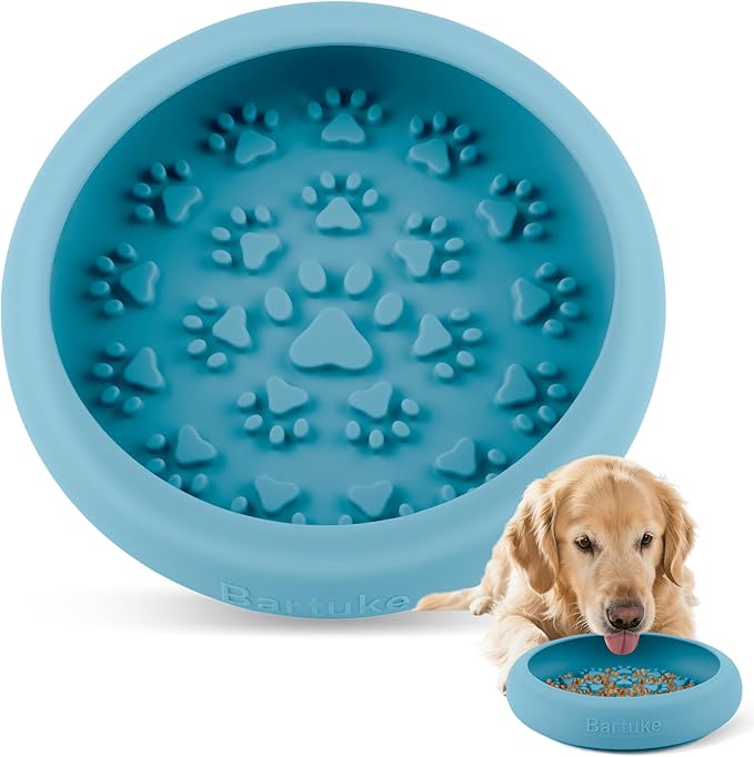 Dog Lick Bowl, Slow Feeder Dog Bowl Licking Mat for Small to Large Dogs, BPA-Free Non-Slip Silicone Slow Feeder Treat Dispenser for Anxiety Relief, Freezer & Dishwasher Safe (Cyan, 8.2"×2")