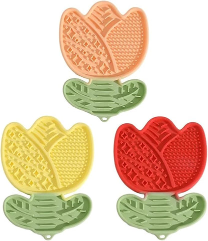 Interactive Lick Mat for Pets - Slow Feeder and Boredom Relief Dining Mat for Dogs and Cats(Yellow)
