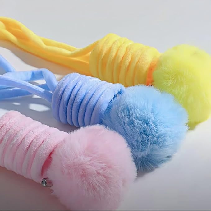 | Leaping Cat Spring Toy - If Your Cats Loves Wand Toys, Try This | Interactive Hanging Enrichment & Cat Furniture Add-on, Suitable for Both Indoor Adult Cats and Kittens(Yellow+Pink+Blue)