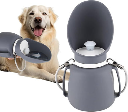 PETLESO Dog Water Bottle, Portable Dog Water Dispenser, 27 OZ Leakproof Pet Bottle Kettle for Doggy Cats Outdoor Walking/Hiking/Travel Driking, Grey