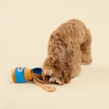 CHEWFFON Interactive Dog Enrichment Toy, Cute Crinkle&Snuffle Puppy Toys, Hide & Seek Puzzles, Peanut Butter Jar Toys for Brain Stimulation, for All Dog Sizes
