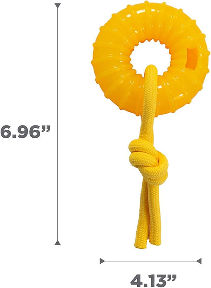 Outward Hound Gummiez Peach Ring 2-in-1 Dental Dog Chew Toy and Treat Stuffer Game, Peach Scent