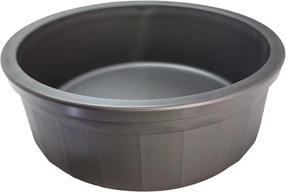 Pet Crock Bowl - Thick Durable Plastic Non-Tip Food & Water Dish for Dogs, Cats & Large Animals - 9.75 Inch Diameter - Indoor/Outdoor - Chew Resistant, Easy Clean (Gray, Jumbo 96oz)