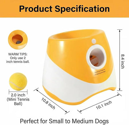 Automatic Dog Ball Launcher/Dog Ball Thrower Machiner with 10/20/30ft Adjustable Launch Distances/Interactive Pet Toy for Indoor&Outdoor Play