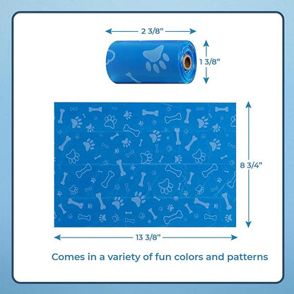 Best Pet Supplies Dog Poop Bags (150 Bags) for Waste Refuse Cleanup, Doggy Roll Replacements for Outdoor Puppy Walking and Travel, Leak Proof and Tear Resistant, Thick Plastic - Assorted Colors