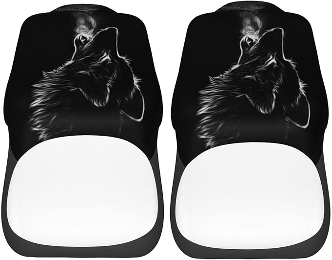 Foruidea Black 3D Wolf Car Seat Covers Universal 2 Pcs Auto Front Seat Cover Fit Most Cars,SUV,Sedan,Trucks