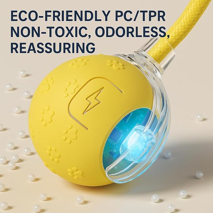3PCS Smart Interactive Cat Toy Ball with Bird Sounds - Automatic Obstacle Avoidance, Durable PC/TPR Material, Long Battery Life, Self-Play Toy for Indoor Cats and Kittens(Yellow,Red,Blue)
