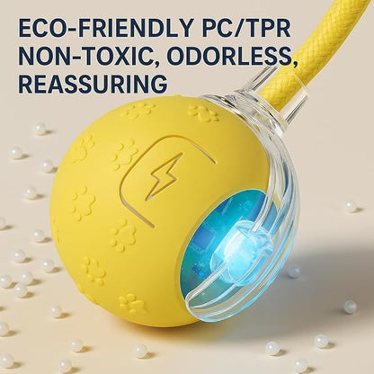 3PCS Smart Interactive Cat Toy Ball with Bird Sounds - Automatic Obstacle Avoidance, Durable PC/TPR Material, Long Battery Life, Self-Play Toy for Indoor Cats and Kittens(Yellow,Red,Blue)