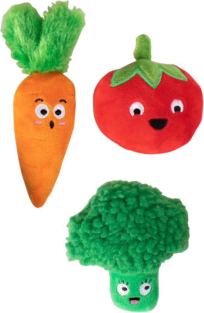 Fringe Studio Plush Dog Toy Set, Farm to Table, Small 3 Piece Set, Pet Shop Collection (662075)