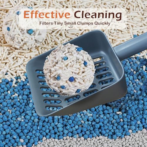 Cat Pooper Scooper, 2 in 1 Cat Litter Scoop with Holder Stand Cat Stuff Cat Scooper for Litter Box Cat Accessories Cat Supplies Kitty Litter Scoop Heavy Duty and Easy Clean Scoop Away Cat Litter - Image 2