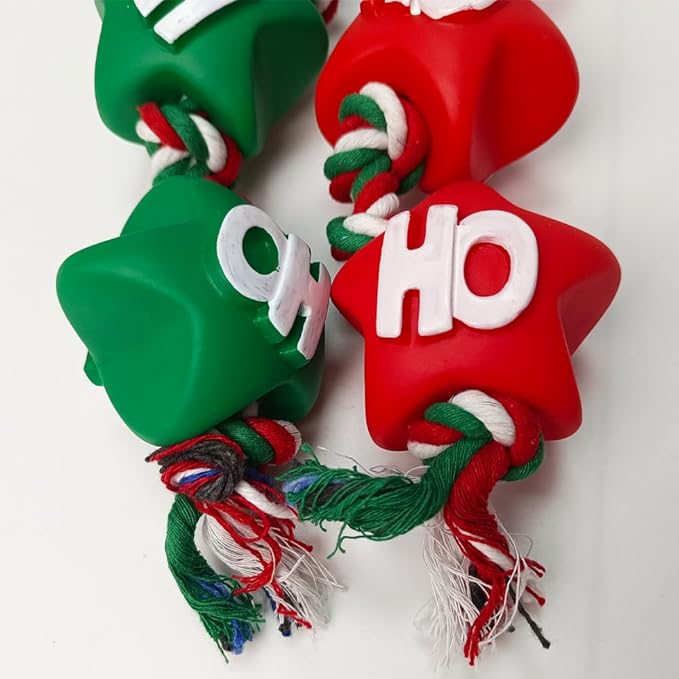 Christmas Dog Toys Rope Set – Festive Star Design Dog Toy for Puppies, Durable Rope Toys for Dogs, Perfect Dog