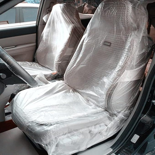 Moyishi Car Disposable Plastic Seat Covers Vehicle Protector Mechanic Valet Pet Seat Covers (50PCS)
