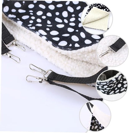 TOYANDONA Double-Sided Breathable Cat Den Hanging Hammock Small 27x27cm Black and White Polka Dot Cotton Cat Sleeping Bed for Indoor Pet