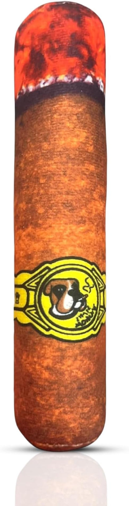 Vaulted Skulls & Co Dog Cigar Toy Large | Cigar Chew Toy Dogs | Dog Cigar Toy w/Squeaker | Pet Cigar Chew Toy (10")