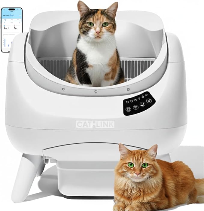 CATLINK Self Cleaning Cat Litter Box Open-X Grey for Multi-Cat Household