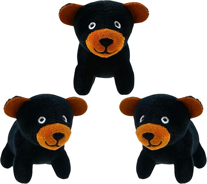 Bear Plush Dog Toy Squeaky Toy, Interactive Hide and Seek Replacement Dog Toys for Small & Medium Dogs (3Pcs Squeaky Bear)
