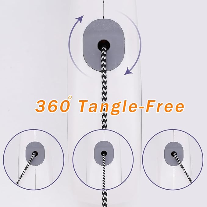 Retractable Dog Leash, 30 FT/ 20 FT Dog Walking Leash for Small Medium Large Dogs up to 77 lbs/ 44 lbs, Heavy Duty No Tangle (White, 20 FT (0-44 lbs))