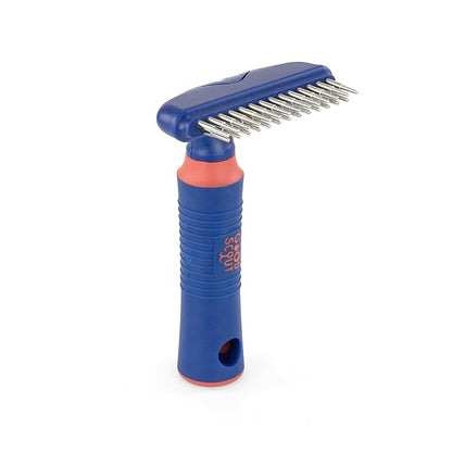 Good Scout Pet Hair Rake with Double Row Rotating Pins, Best Deshedding Tool for Dogs & Cats, Gentle, Safe & Effective Grooming Tool for Short or Long Haired Animals