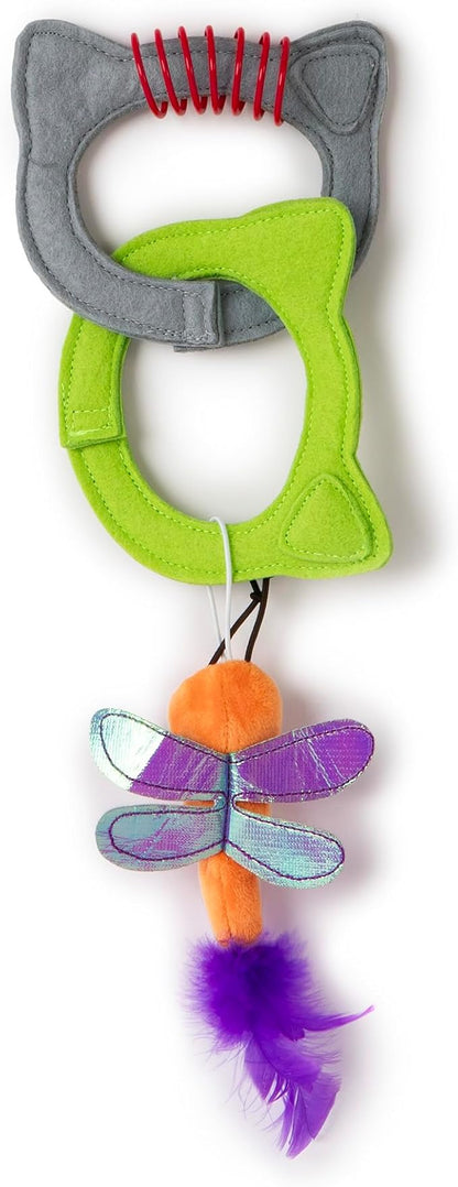 Quirky Kitty Kitty Connects Catnip Links Felt Rings Cat Toy| Modular Linkable Cat Toy Set with Plush Dragonfly & Spring | Interactive Catnip Play for Endless Fun
